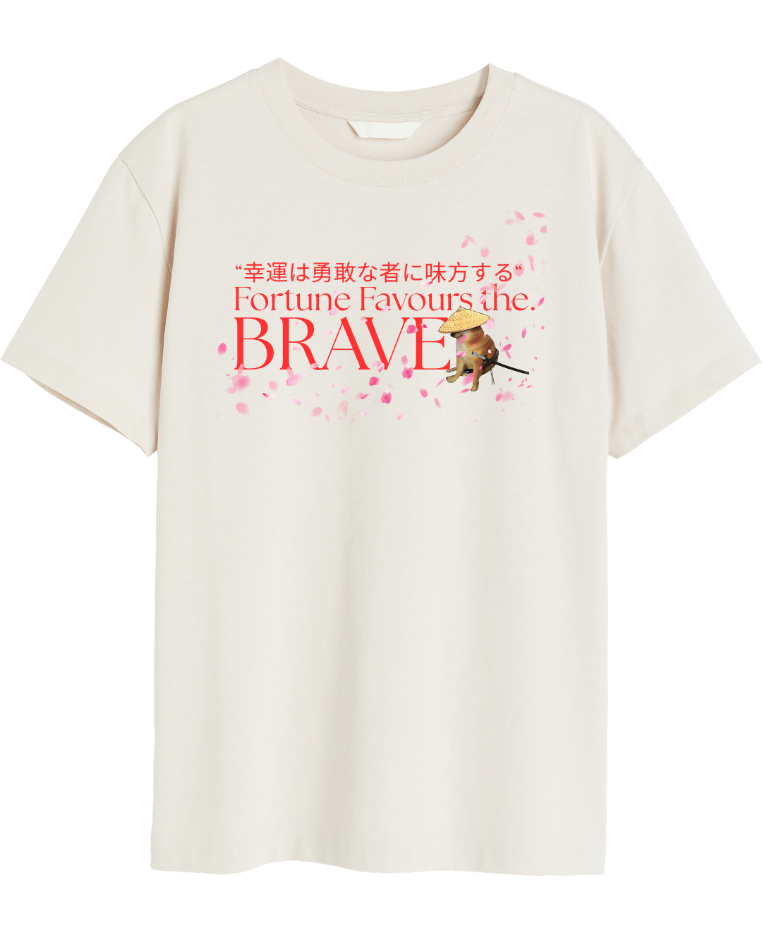 Oversized Fortune Favours The Brave Tee