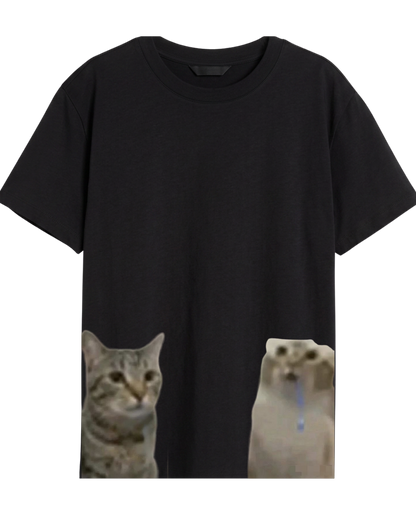 Peeking Cats Meme Tee