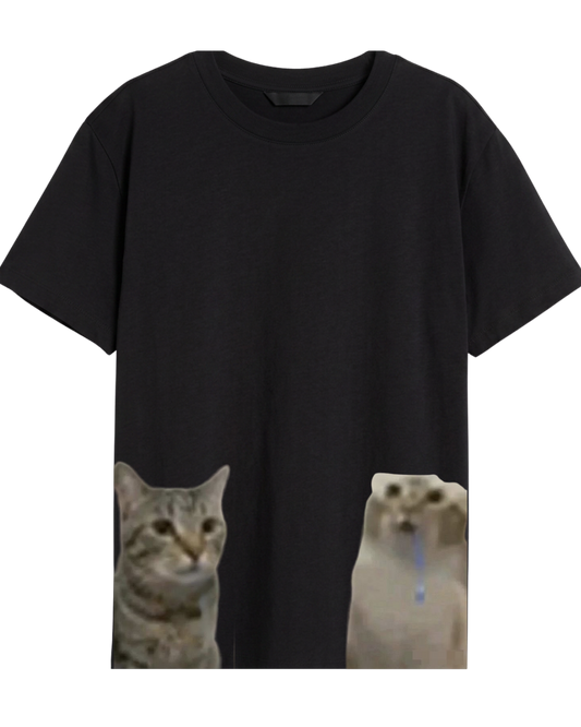 Peeking Cats Meme Tee
