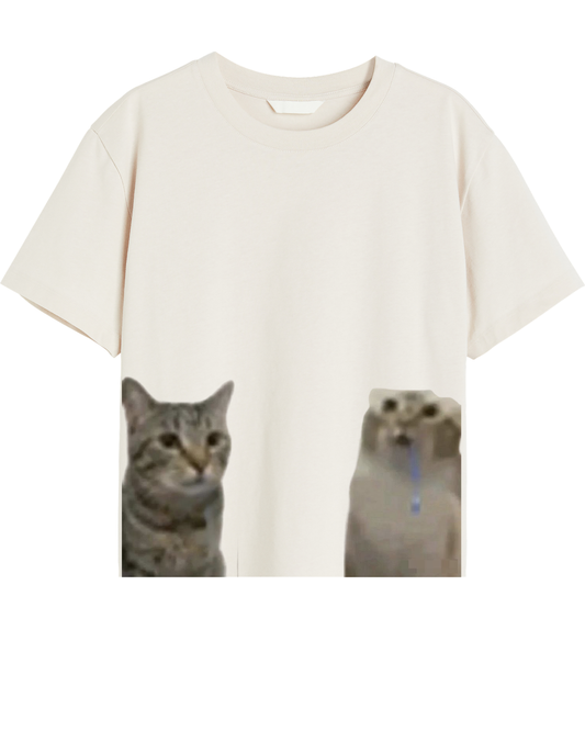 Peeking Cats Meme Tee